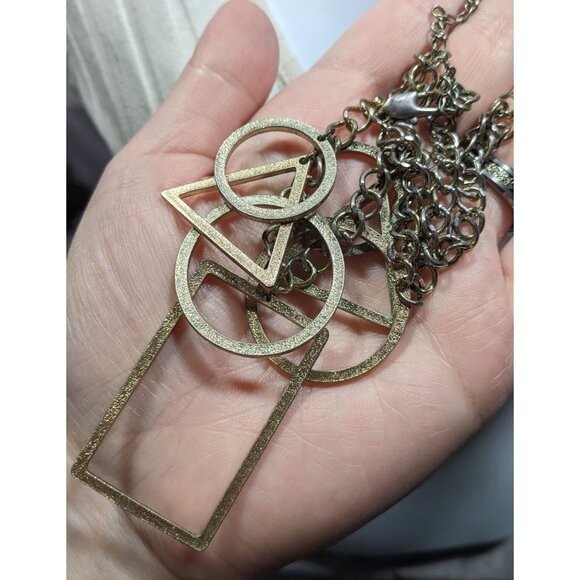 Funky Open Geometric Shape Charm Necklace - Picture 5 of 6